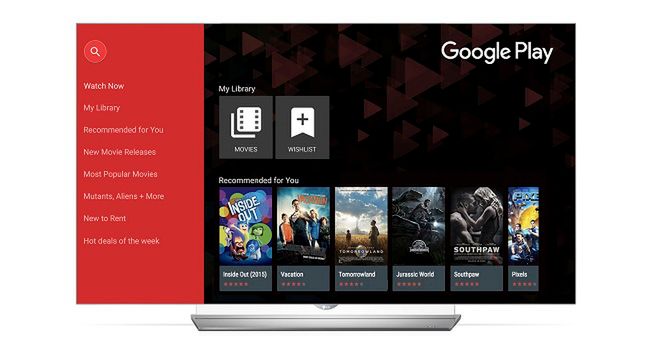 "Filmy i telewizja Google Play" na telewizorach LG