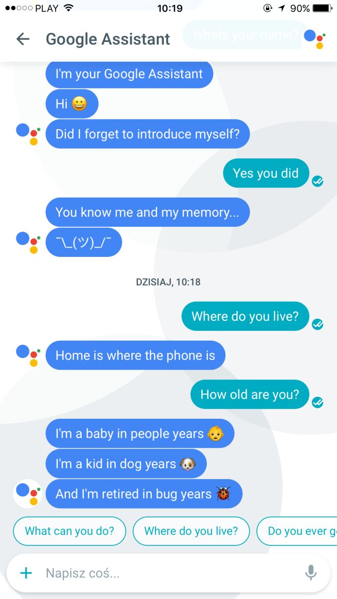 Asystent w aplikacji Google Allo 