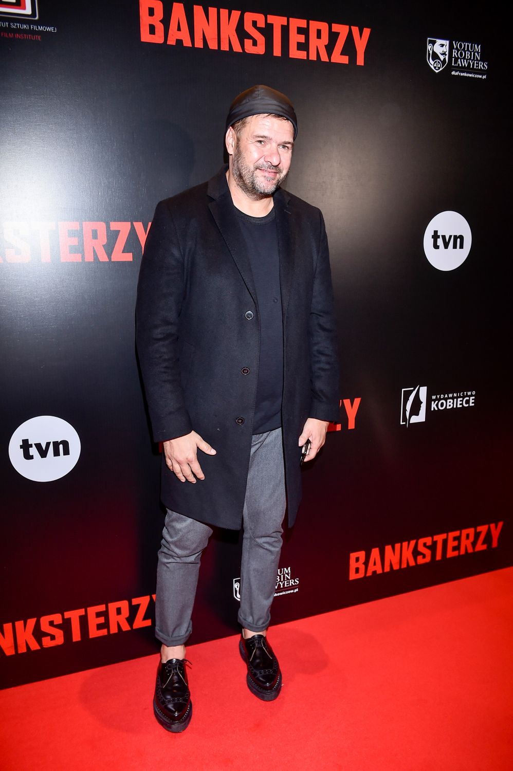 Tomasz Karolak na premierze filmu Banksterzy