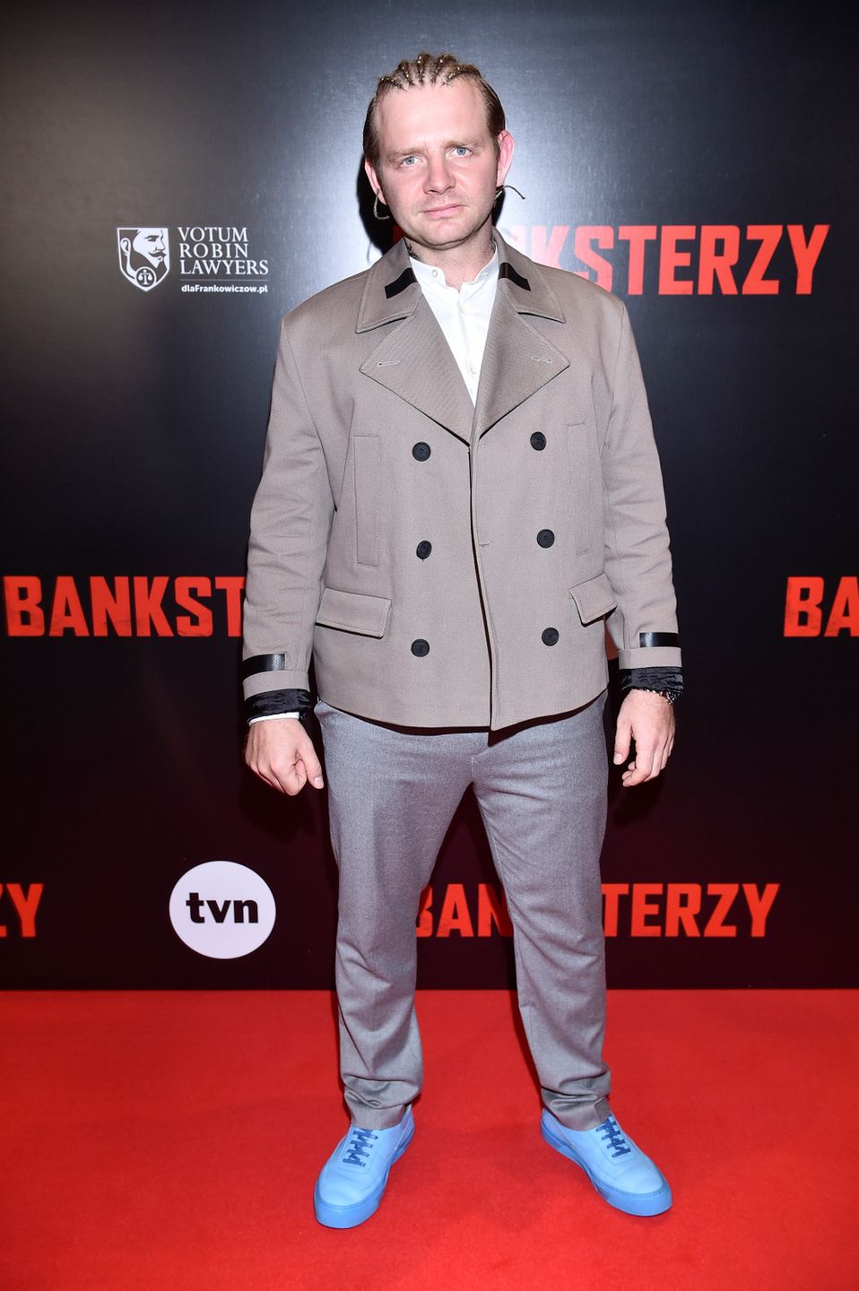 Rafał Zawierucha na premierze filmu Banksterzy