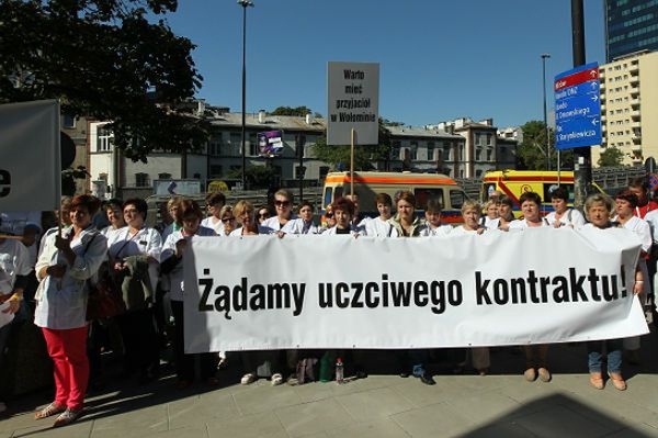 Protest pracowników wołomińskiego szpitala