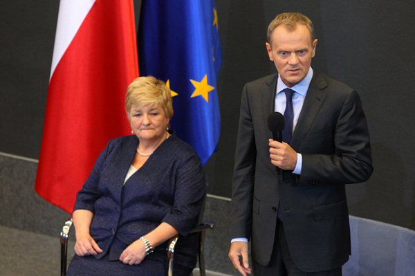 Donald Tusk i Jarosław Kaczyński w Elblągu