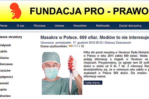 Mocny tekst Fundacji Pro - prawo do życia: "W Newtown zginęło 20 dzieci. W Polsce zabito 669"