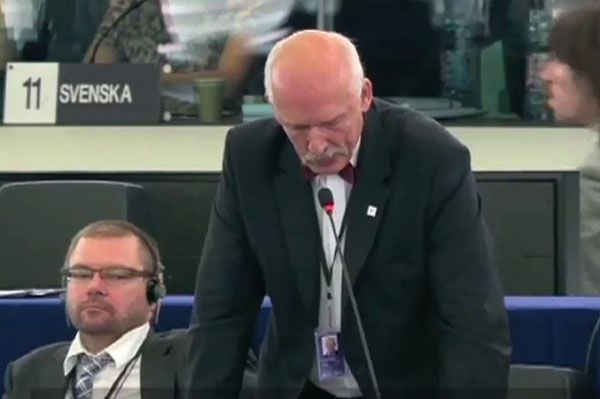 Janusz Korwin-Mikke debiutuje w PE