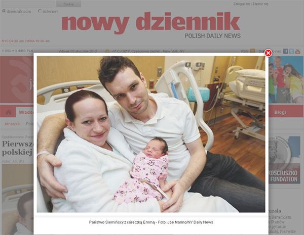 Polka pierwszym dzieckiem urodzonym w 2012 w NY