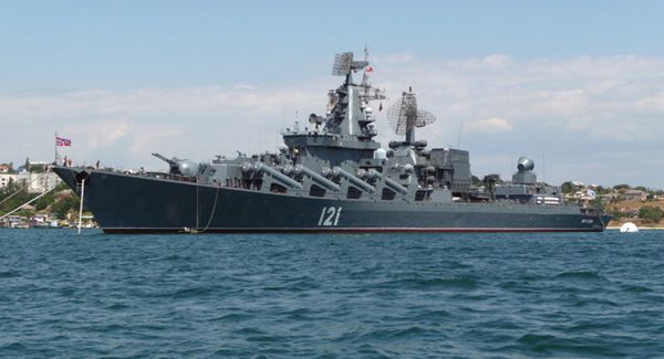 Krążownik rakietowy "Moskwa" przeszedł na Morze Śródziemne