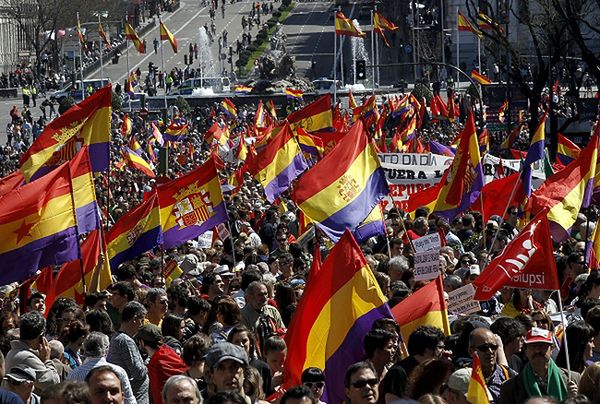 Manifestacja w Madrycie przeciwko monarchii