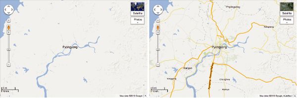 Google opublikował wirtualną mapę Korei Północnej