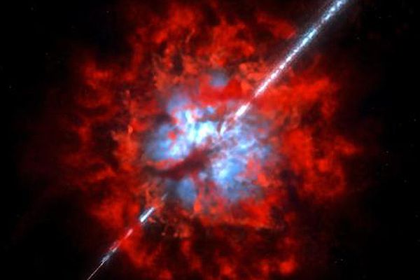 Sieć radioteleskopów ALMA zbadała otoczenie ciemnych błysków gamma