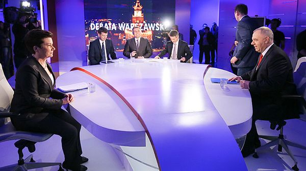 Hanna Gronkiewicz-Waltz z PO i kandydat PiS Jacek Sasin