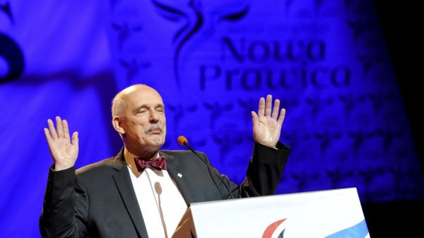 Janusz Korwin-Mikke podczas Kongresu Nowej Prawicy