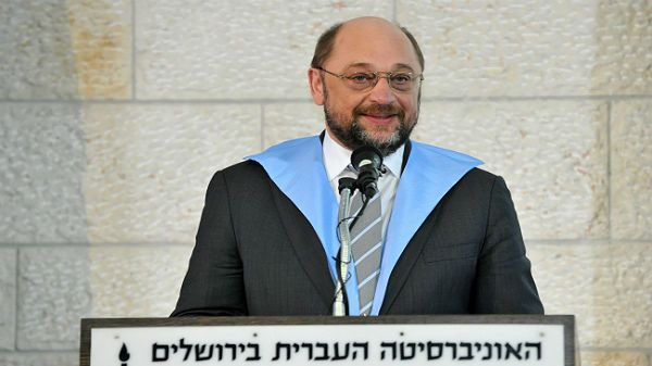 Martin Schulz podczas przemówienia w Izraelu