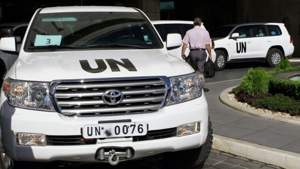 Pojazdy ONZ w Damaszku