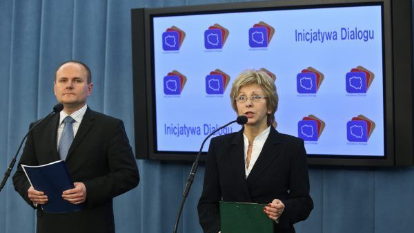 Halina Szymiec-Raczyńska i Dariusz Dziadzio z Koła Poselskiego Inicjatywa Dialogu