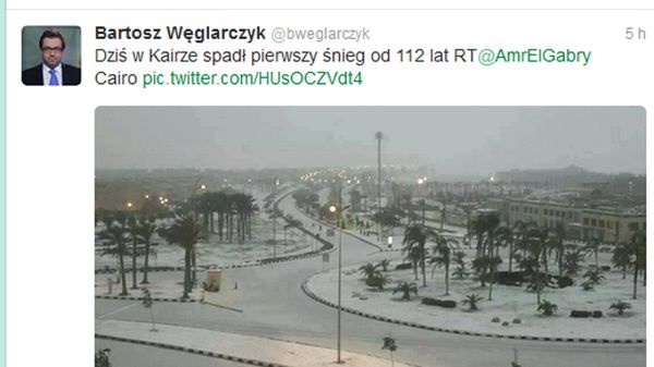 W Kairze spadł pierwszy od 112 lat śnieg