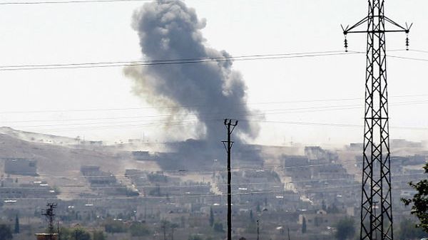 Dym nad miastem Kobane