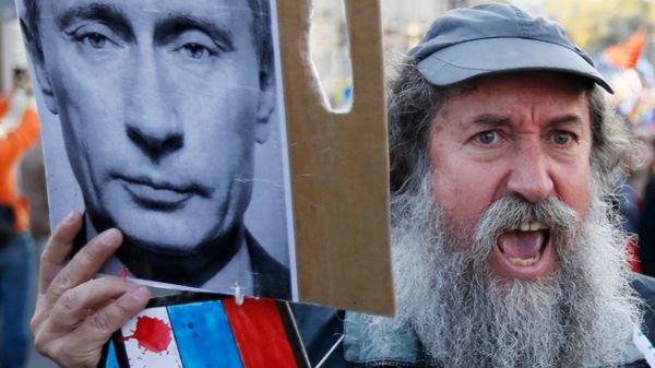 Antywojenny protest w Moskwie