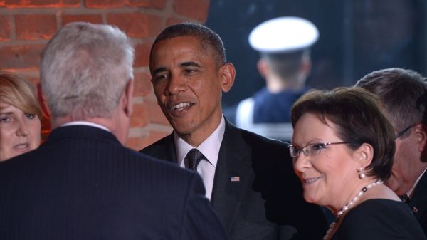 Obama podczas uroczystego obiadu w Arkadach Kubickiego w Warszawie