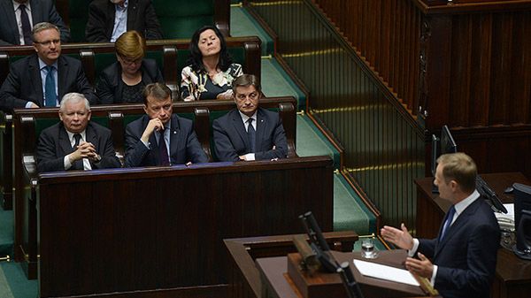 Donald Tusk na sejmowej mównicy