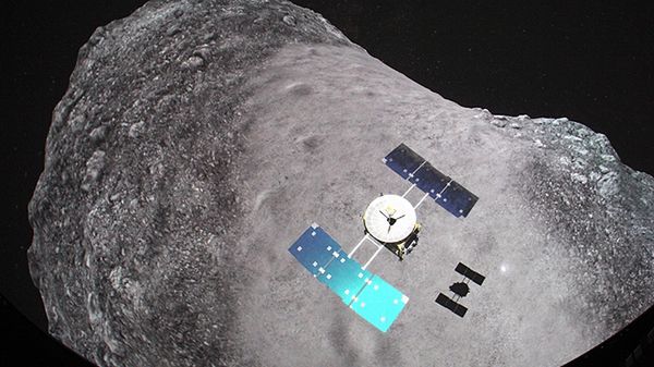 Kadr z filmu dotyczącego wcześniejszej misji - Hayabusa