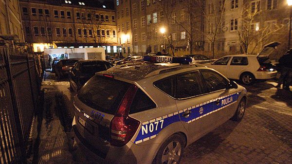 Czynności policyjne w miejscu zabójstwa w Gdańsku