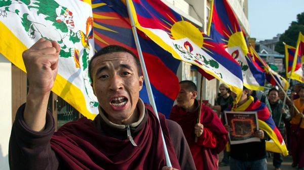 Antychiński protest Tybetańczyków w Indiach