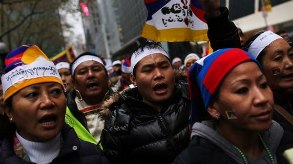 Protest tybetańskich imigrantów w Nowym Jorku