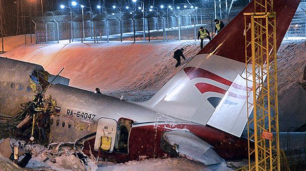 Katastrofa Tu-204 na lotnisku Wnukowo w Moskwie - zdjęcie archiwalne