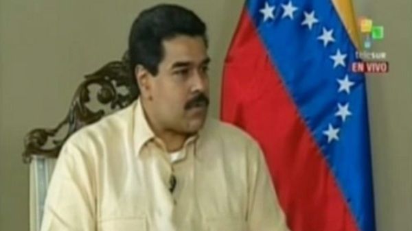 Wiceprezydent Wenezueli Nicolas Maduro podczas wywiadu dla państwowej telewizji