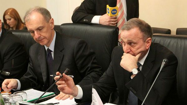 Grzegorz Schetyna i Bogdan Klich podczas spotkania w Moskwie