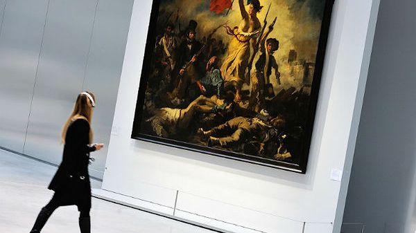 Obraz Eugene'a Delacroix "Wolność wiodąca lud na barykady"