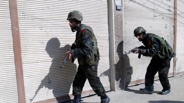 Żołnierze armii reżimowej w Damaszku