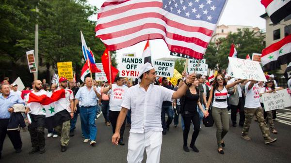 Demonstracja przeciwników amerykańskiej interwencji w Syrii