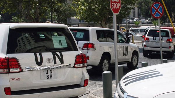 Konwój z inspektorami ONZ w Damaszku