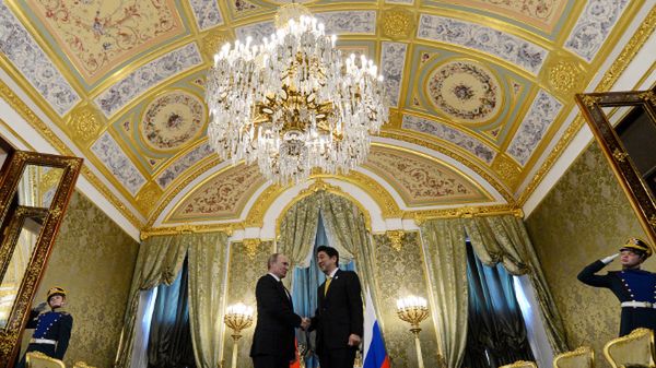 Władimir Putin oraz Shinzo Abe