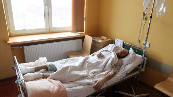 Włodzimierz N. krótko po odnalezieniu w górach, luty 2012 r.