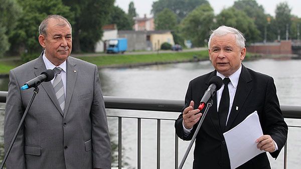 Prezydent Elbląga Jerzy Wilk i prezes PiS Jarosław Kaczyński