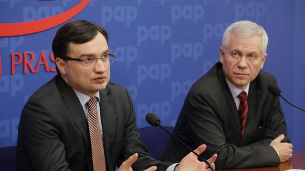 Zbigniew Ziobro i Marek Jurek na wspólnej konferencji prasowej