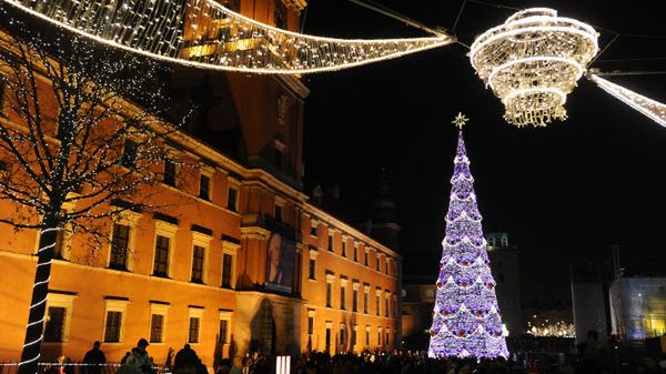 Choinka przed Zamkiem Królewskim