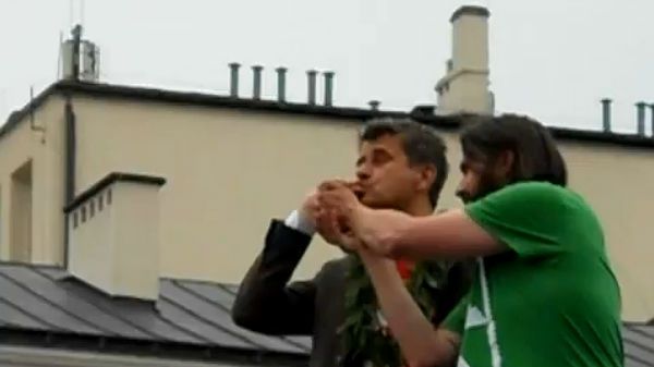 Janusz Palikot palił marihuanę podczas Marszu Wyzwolenia Konopi w 2011 r.