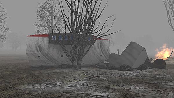 Fragment wizualizacji katastrofy smoleńskiej.