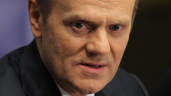 Premier RP Donald Tusk podczas konferencji prasowej w Brukseli