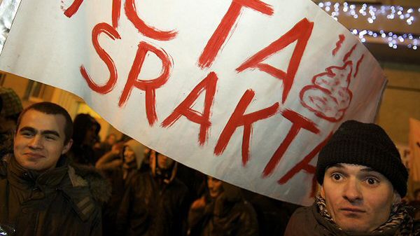 Protest w Gdyni przeciw podpisaniu ACTA