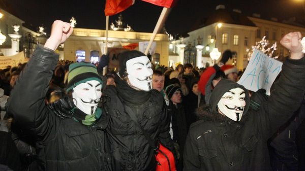 Protestujący przeciwko ACTA