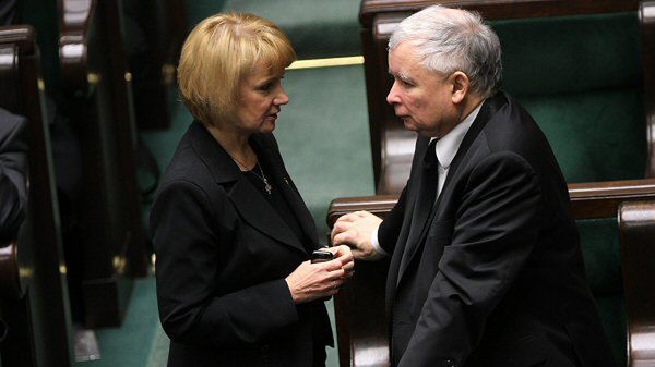 Jolanta Szczypińska i Jarosław Kaczyński