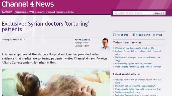 Channel 4 News dotarł do nagrania, które przedstawia tortury w syryjskim szpitalu