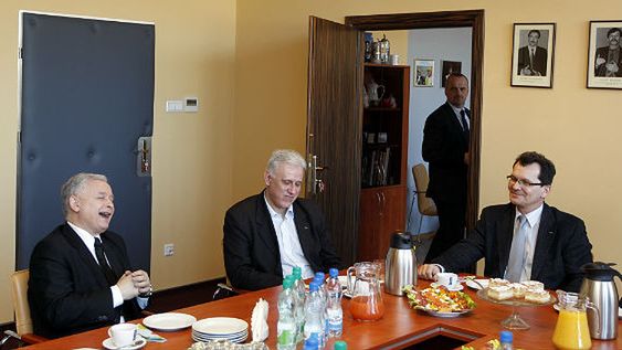 Prezes PiS Jarosław Kaczyński podczas spotkania z prezydium Ślasko-Dąbrowskiej Solidarności