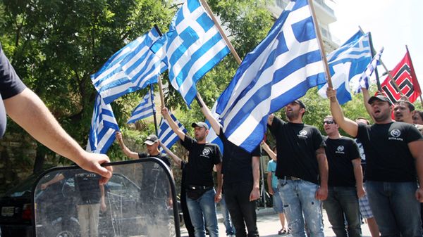 Demonstracja greckiej skrajnej prawicy