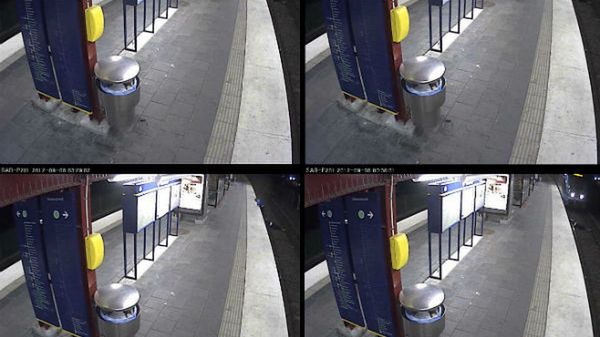 Kadry z kamer zainstalowanych na stacji metra