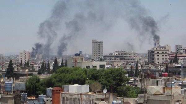 Hims bombardowane przez siły rządowe